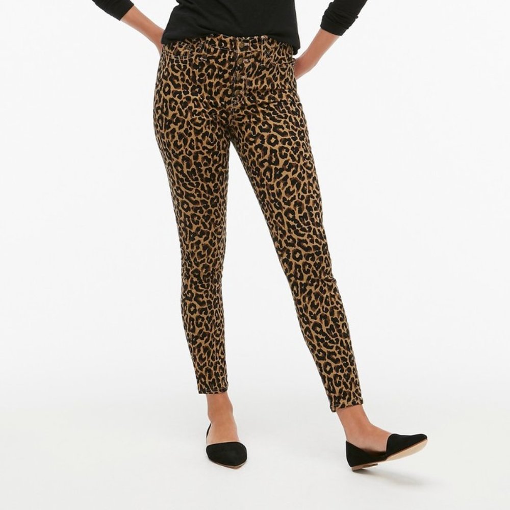 NWOT JCrew 9" leopard print high ride skinny jean